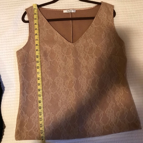 Excellent used MaxMara wool sleeveless lace top - Picture 9 of 11